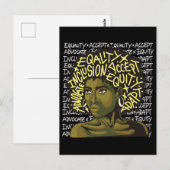 公平かつ包摂に関する強力なアフロ・アート ポストカード (正面/裏面)