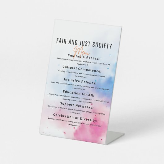 公平とダイバーのためのインクルーシブなコミュニティ 台座サイン (正面)