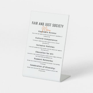 公平とダイバーのためのインクルーシブなコミュニティ 台座サイン