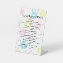 公平とダイバーのためのインクルーシブなコミュニティ 台座サイン