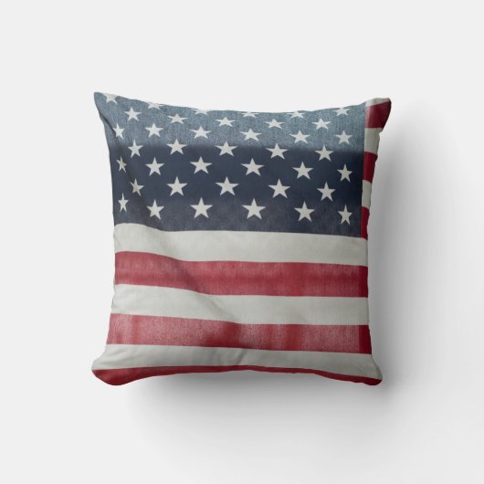 公平なサセックス郡の米国旗 クッション (正面)