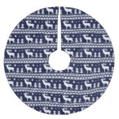 公平な島のクリスマスのセーターパターン ブラッシュドポリエステルツリースカート (正面)