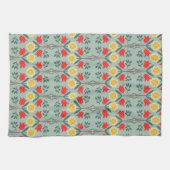 公平な島のfairisleの花のレトロのヒップスターパターン キッチンタオル (横)