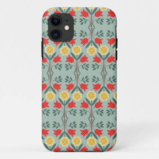 公平な島のfairisleの花の素朴でシックでかわいいパターン Case-Mate iPhoneケース (裏面)