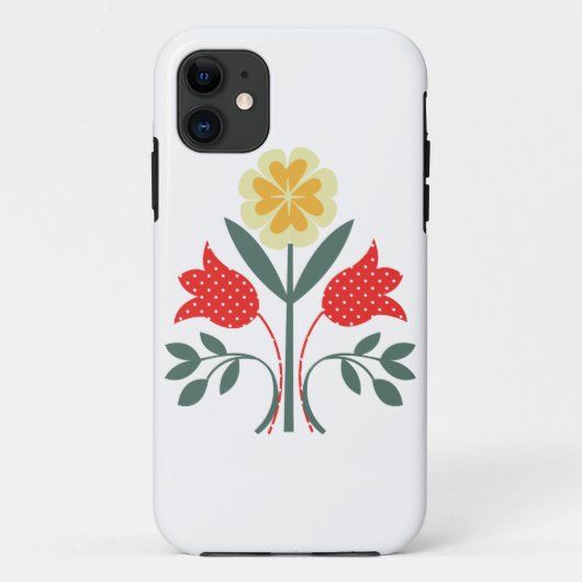 公平な島花パターン民芸のfolkartのプリント Case-Mate iPhoneケース (裏面)