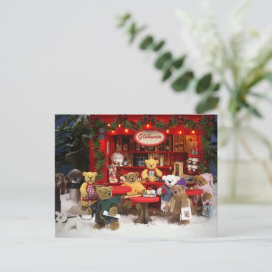 公平なDinkyくまのクリスマス シーズンポストカード (スタンド正面)