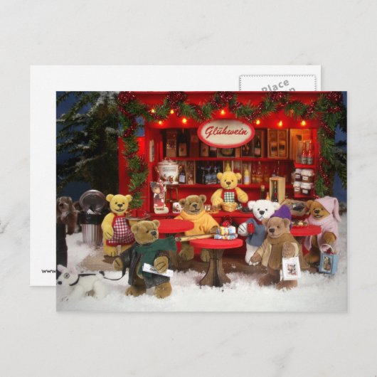 公平なDinkyくまのクリスマス シーズンポストカード (正面/裏面)