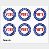 公平コミュニティのブルーサークルに投票 ラウンドシール (シート)