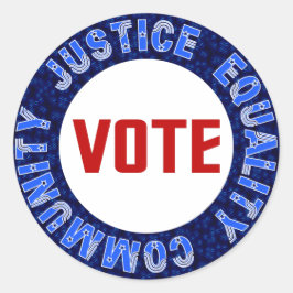 公平コミュニティのブルーサークルに投票 ラウンドシール