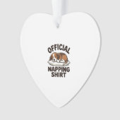 公式お昼寝Tシャツ 眠そうな犬のビンテージ風デザイン_1 オーナメント (正面)