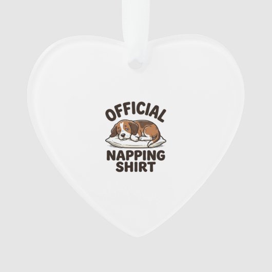 公式お昼寝Tシャツ 眠そうな犬のビンテージ風デザイン_1 オーナメント (正面)