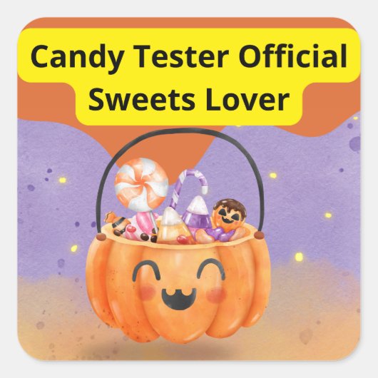 公式お菓子愛好家 キャンディテスター スクエアシール (正面)