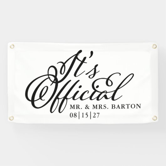 公式たった今結婚しましたカーバナー 横断幕 (横)
