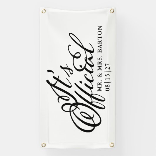 公式たった今結婚しましたカーバナー 横断幕 (縦)