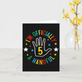 公式におてんばレベルが５に到達しました！おもしろ５歳の誕生日 カード (黄色い花)