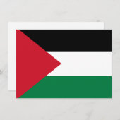 公式にパレスチナ国の国旗 サンキューカード (正面/裏面)