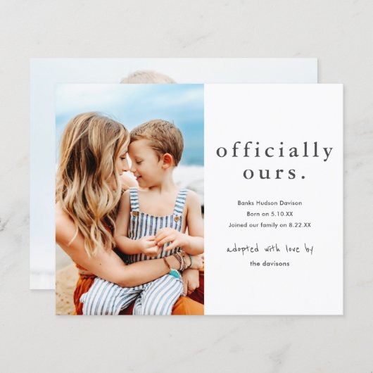 公式に予算内の写真の採用のお知らせ (正面/裏面)