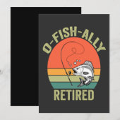 公式に引退しました おもしろ 定年退職 フィッシングパパ 招待状 (正面/裏面)