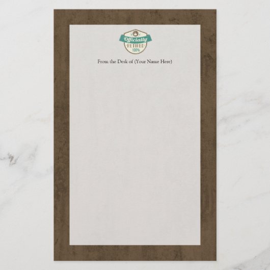 公式に退職した、100%ヴィンテージの退職 便箋 (正面)