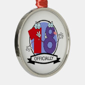 公式に18の誕生日の旗 メタルオーナメント (右)