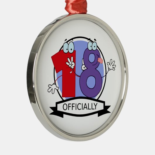 公式に18の誕生日の旗 メタルオーナメント (右)