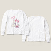 公式に4歳 女の子 誕生日Tシャツ かわいい猫 (デザイン 正面＆背面)