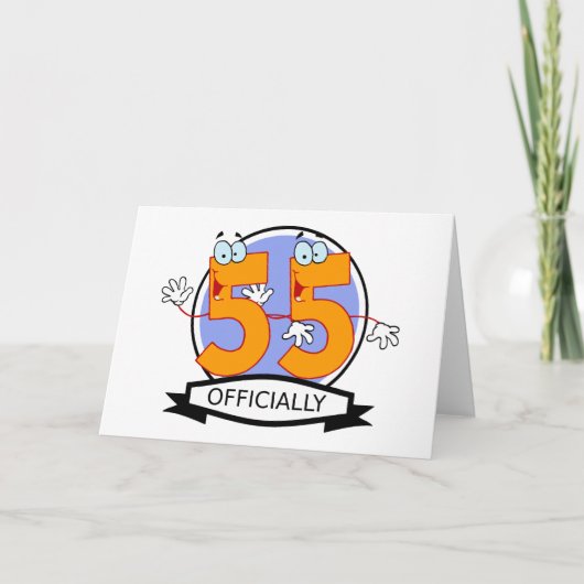 公式に55の誕生日の旗 カード (正面)