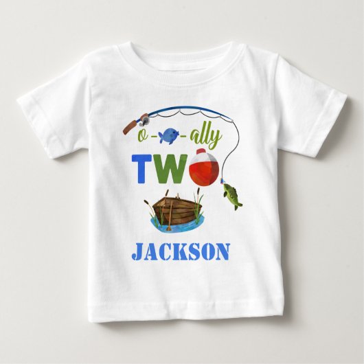 公式に TWO 赤ちゃんTシャツ 小さな漁師の服 ベビーTシャツ (正面)