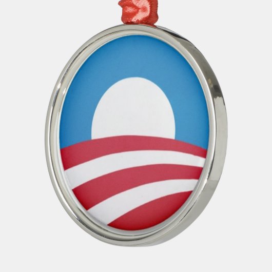 公式のオバマのキャンペーンロゴ メタルオーナメント (左)