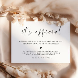 公式のシンプル結婚 案内状