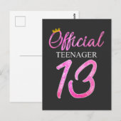 公式のティーンエイジャープリンセス 13歳の誕生日 2008 ポストカード (正面/裏面)