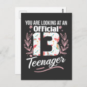 公式のティーンエージャー 13歳の娘 姪 ポストカード (正面/裏面)