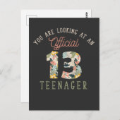 公式のティーンエージャー 13歳の誕生日 13歳の女の子 ポストカード (正面/裏面)