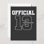 公式のティーンエージャー 13歳の誕生日 13歳 ポストカード (正面/裏面)
