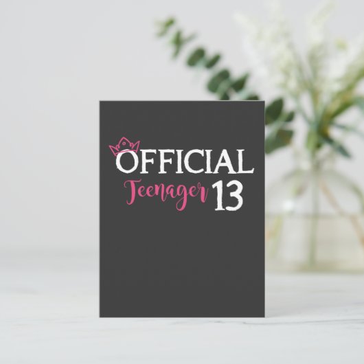 公式のティーンガールプリンセス13歳の誕生日 ポストカード (スタンド正面)
