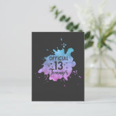 公式のティーン女子 13歳の誕生日 ポストカード (スタンド正面)