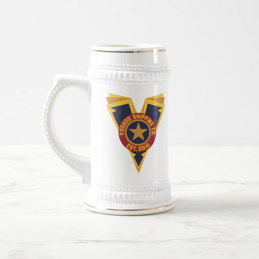 公式のロゴステイン ビールジョッキ (左)