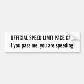 公式の制限速度のペース・カー バンパーステッカー
