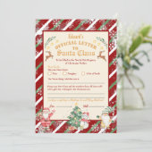公式の北極からのサンタへの手紙 5x7インチ招待状 招待状 (スタンド正面)