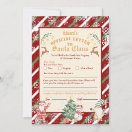 公式の北極からのサンタへの手紙 5x7インチ招待状 招待状