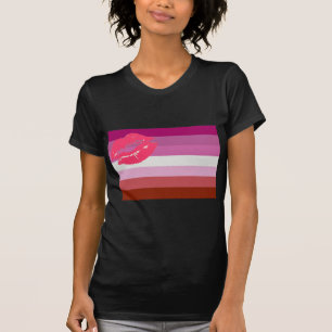 公式の口紅のレズビアンの旗 Tシャツ