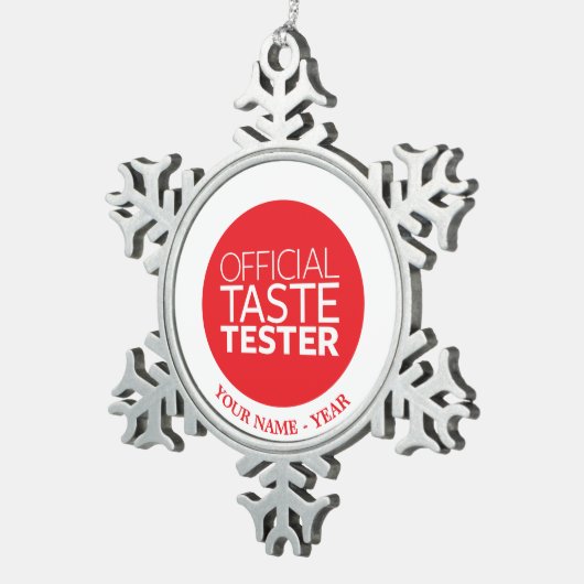 公式の好みのテスター スノーフレークピューターオーナメント (右)