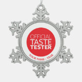 公式の好みのテスター スノーフレークピューターオーナメント (正面)