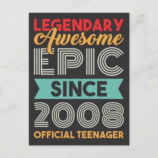 公式の思春期13歳の誕生日 お子さん13歳 ポストカード (正面)