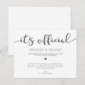 公式の極秘結婚発表 案内状 (正面/裏面)