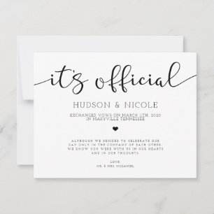 公式の極秘結婚発表 案内状