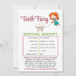 公式の歯の妖精の受け取り証明書 招待状