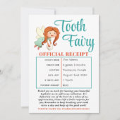 公式の歯の妖精の受領証明書の印刷可能 招待状 (正面)