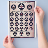 公式の民間防衛記章 チラシ (手)