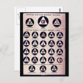 公式の民間防衛記章 ポストカード (正面/裏面)